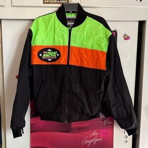 Vintage 90s Team Arctic Racing Colorblock Jacket - Black, Neon Green & Orange
